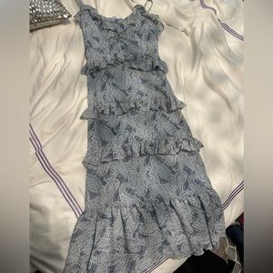 Micheal Khors Elegant Paisley Ruffle Dress